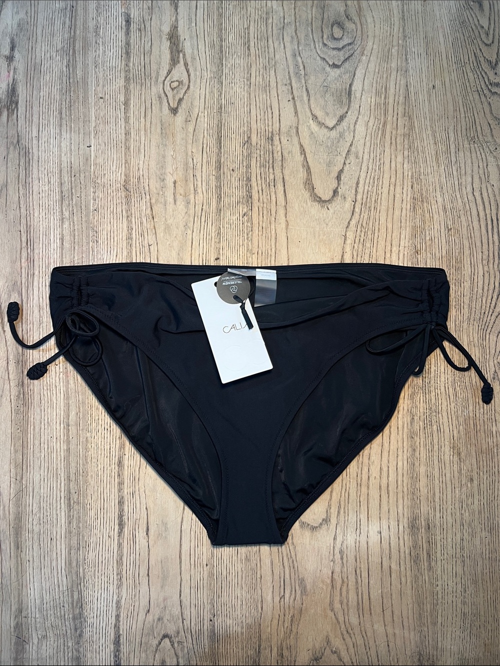 NWT CALIA by Carrie Underwood Black Bikini Bottoms with Side Ties XL